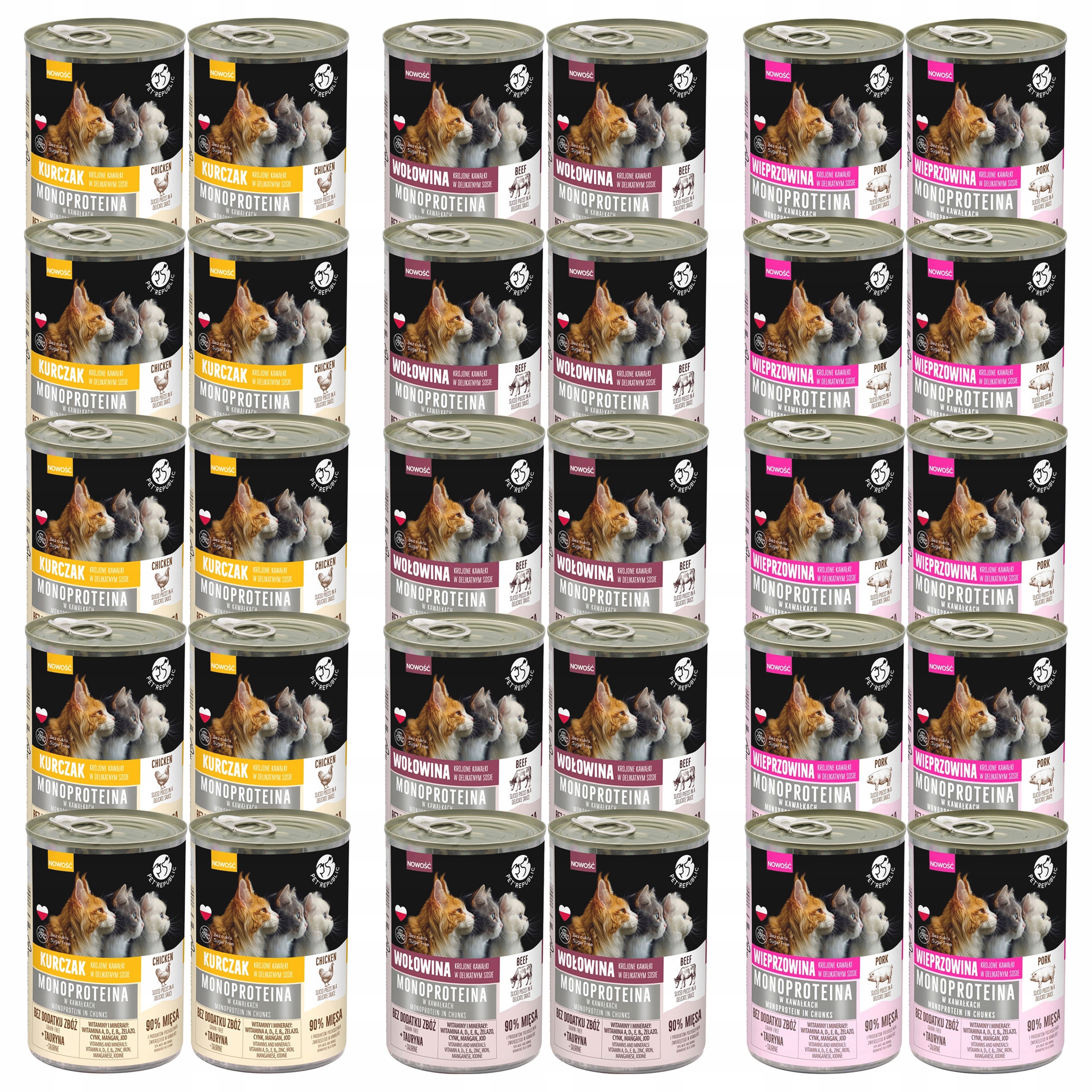 Pet Republic Mono Protein Mix Chutí krmivo pro kočky mokré 30 x 400 g