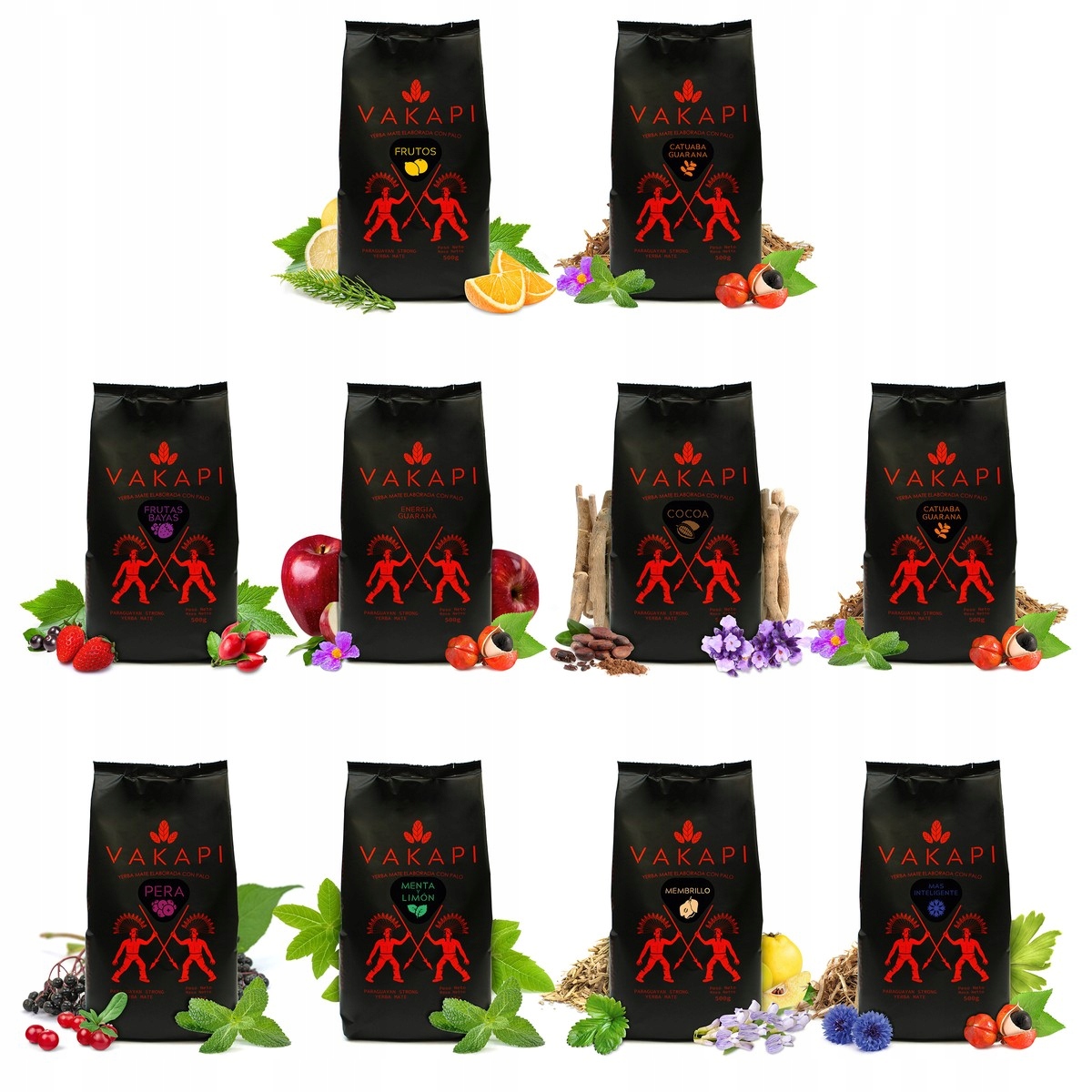 Sada Yerba Mate 5kg 10x500g Guarana Vakapi Paraguayská 5Kg