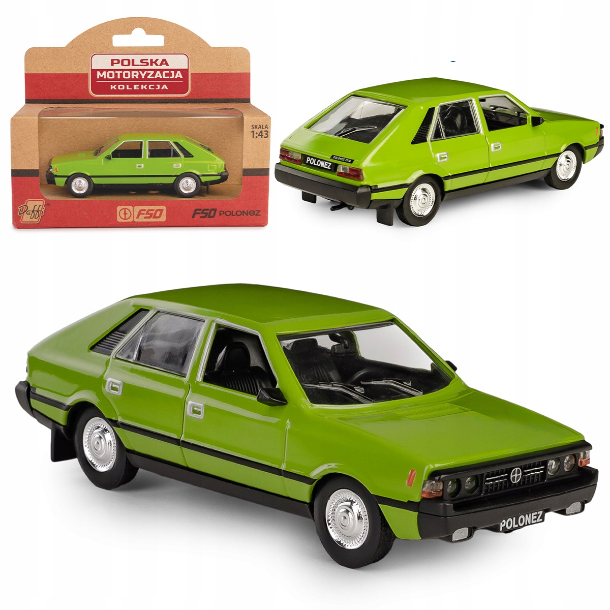 FSO POLONEZ KOLEKCJA PRL MODEL POJAZDU 1:43 ZIELONY SAMOCHÓD AUTO DAFFI