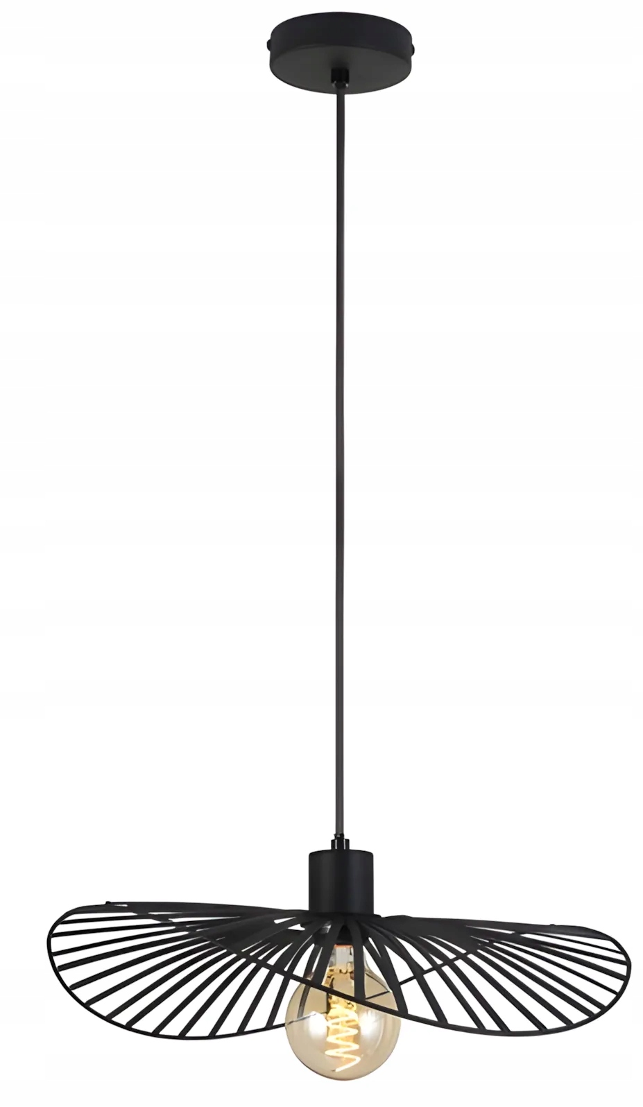 Černá Závěsné Stropní Svítidlo Loft E27 Minimalistická Stínítko