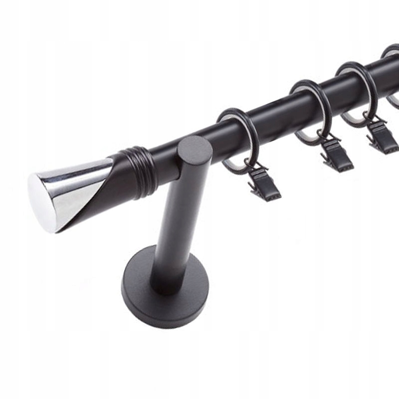 

Długi Karnisz pojedynczy 360 cm czarny 19 mm