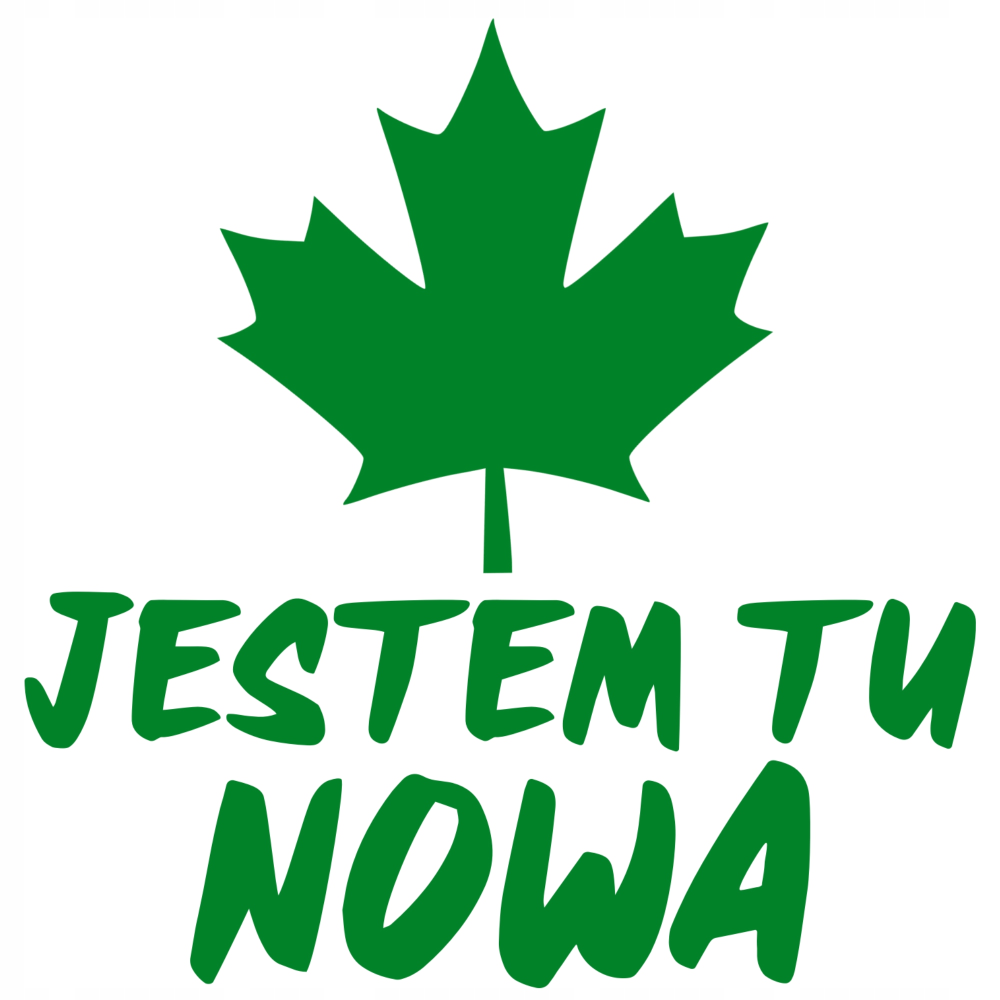 

Naklejka na samochód Zielony Liść Jestem Tu Nowa