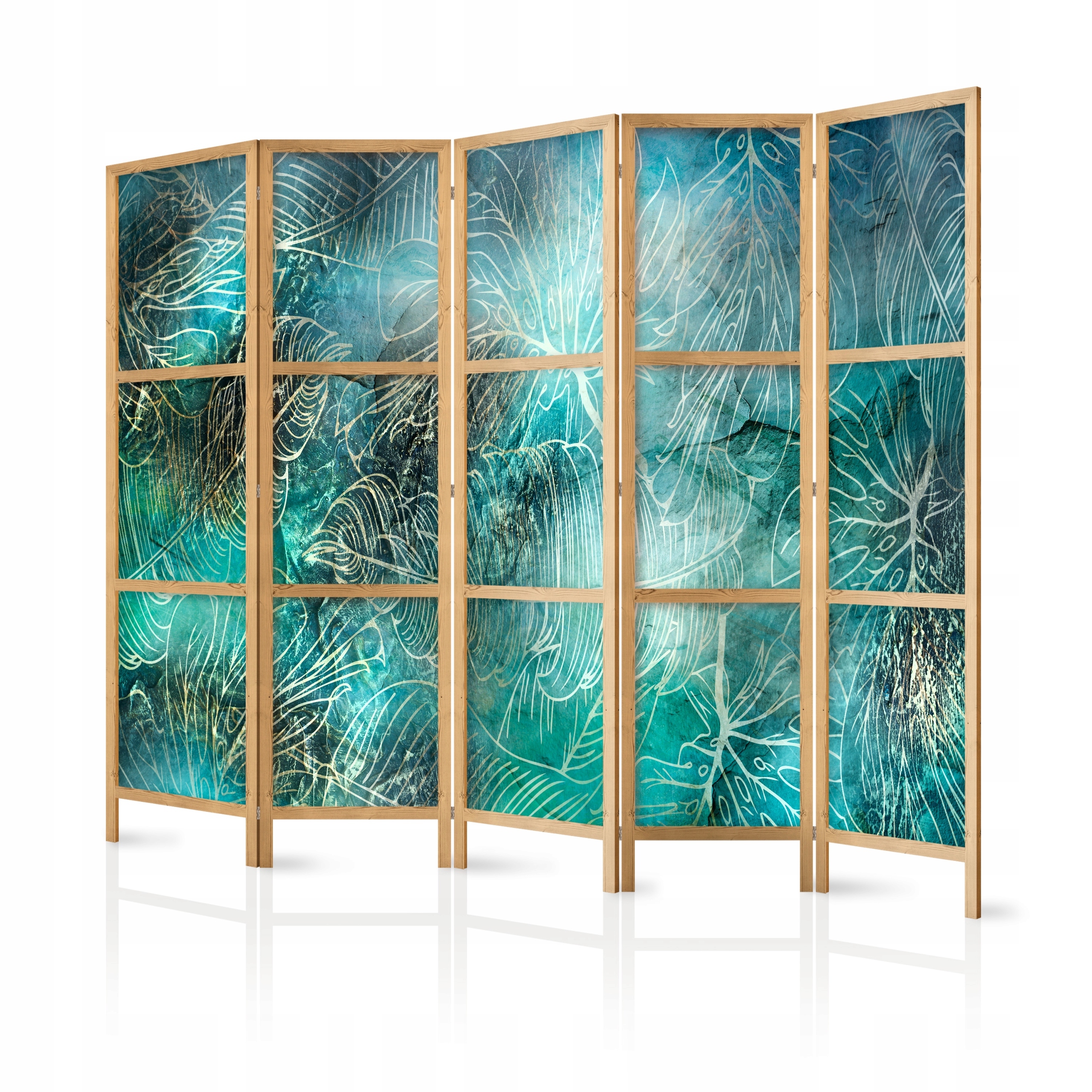 Paraván Pokojový List Stěna Dekorativní Dřevěná Přepážka 225x172