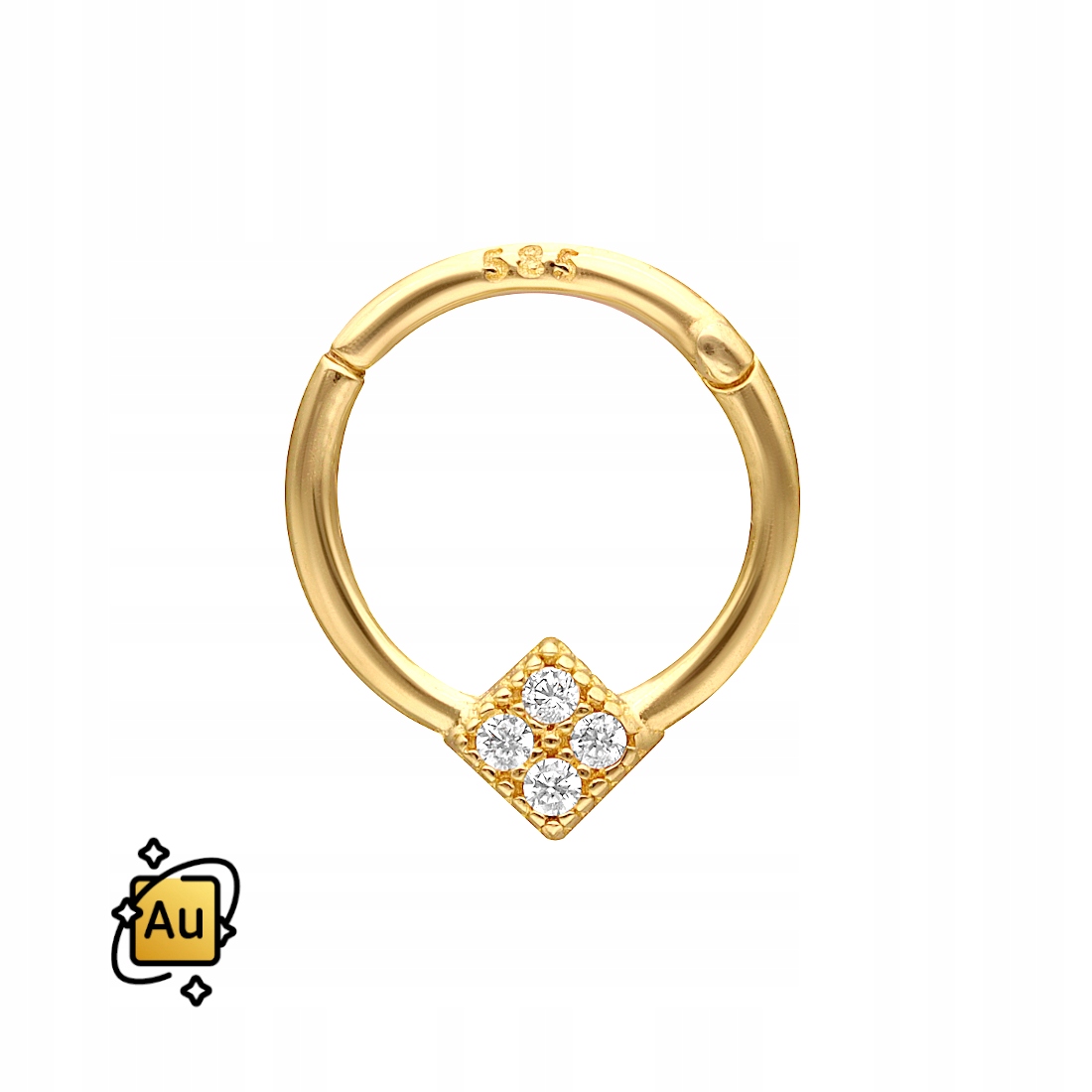 Zlatý ozdobný Clicker kolečko 14K Au 585 1,2/8 mm