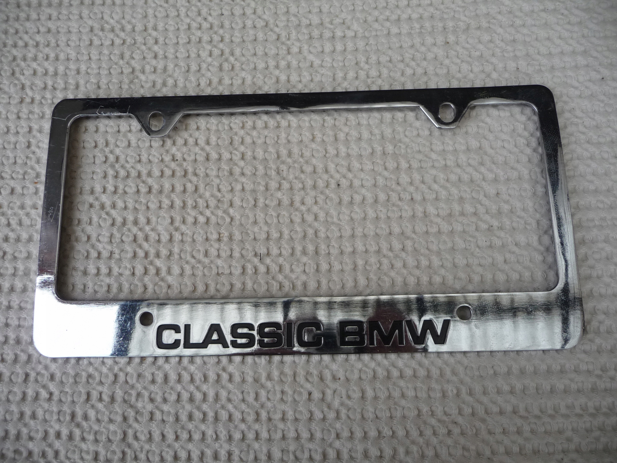 RAMKA TABLICY REJESTRACYJNEJ METAL CHROM USA CLASSIC BMW