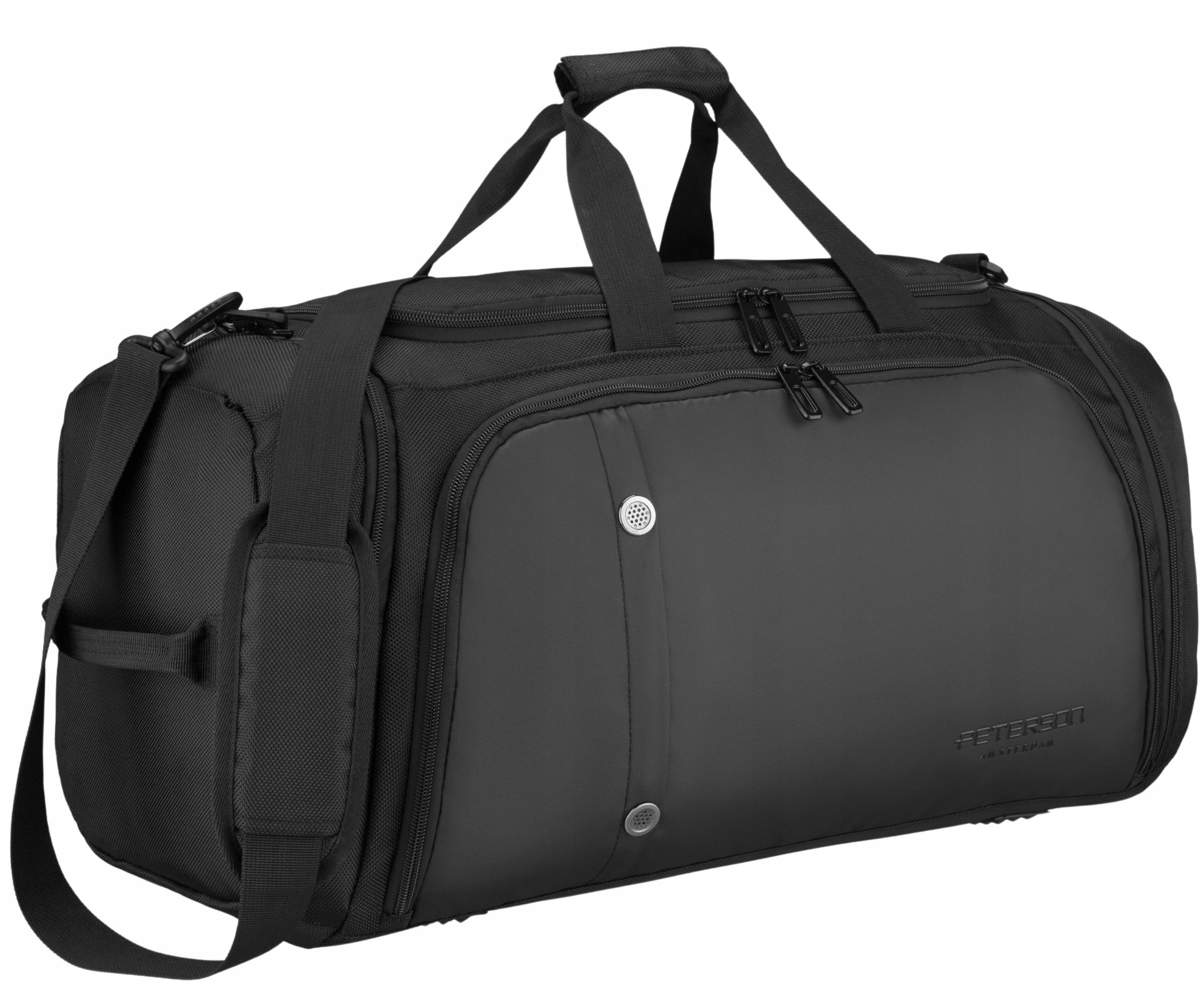 Torba sportowa treningowa fitness na siłownię czarna na ramię Peterson