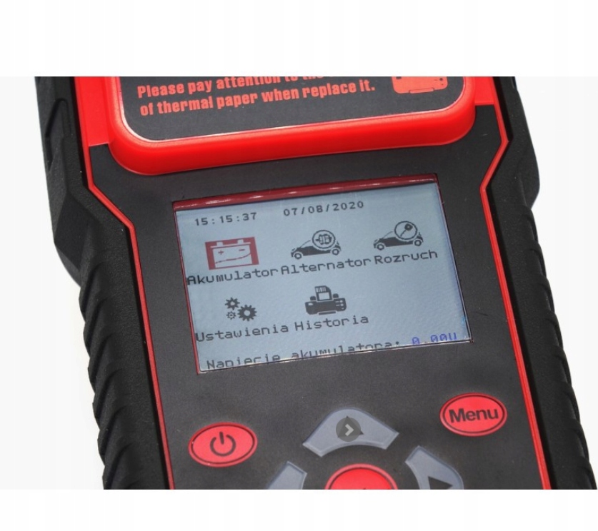 Tester z drukarka WET EFB GEL AGM walizka Weight with packaging 4 kg