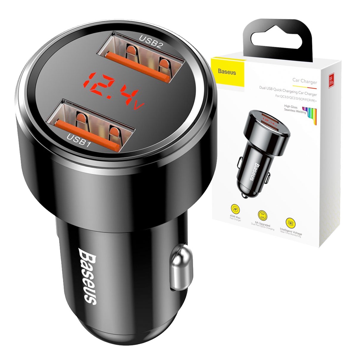 

Baseus Ładowarka Samochodowa 2x Usb Qc 3.0 45W