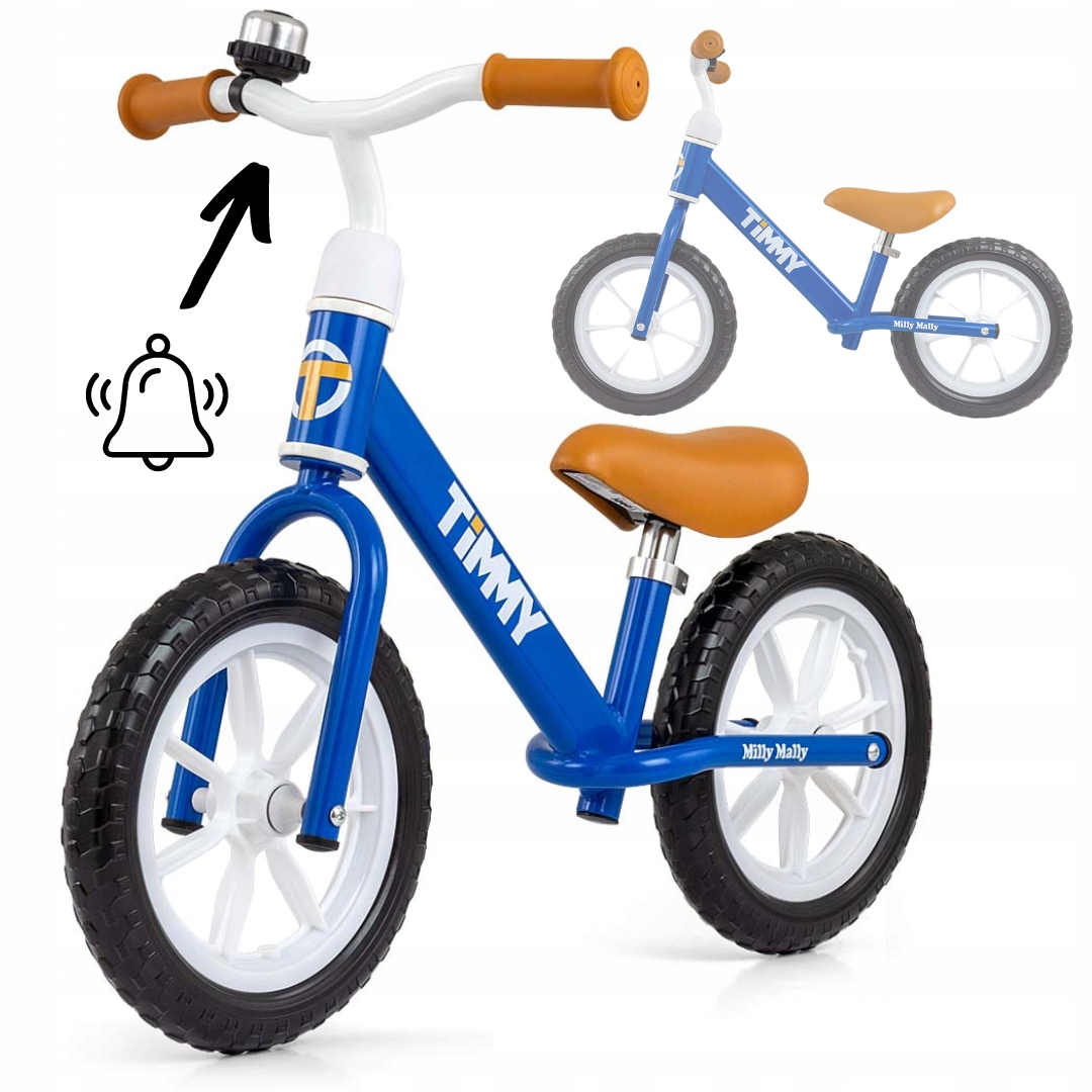 Rowerek Biegowy dla dzieci lekki 12" Timmy Navy niebieski Milly Mally