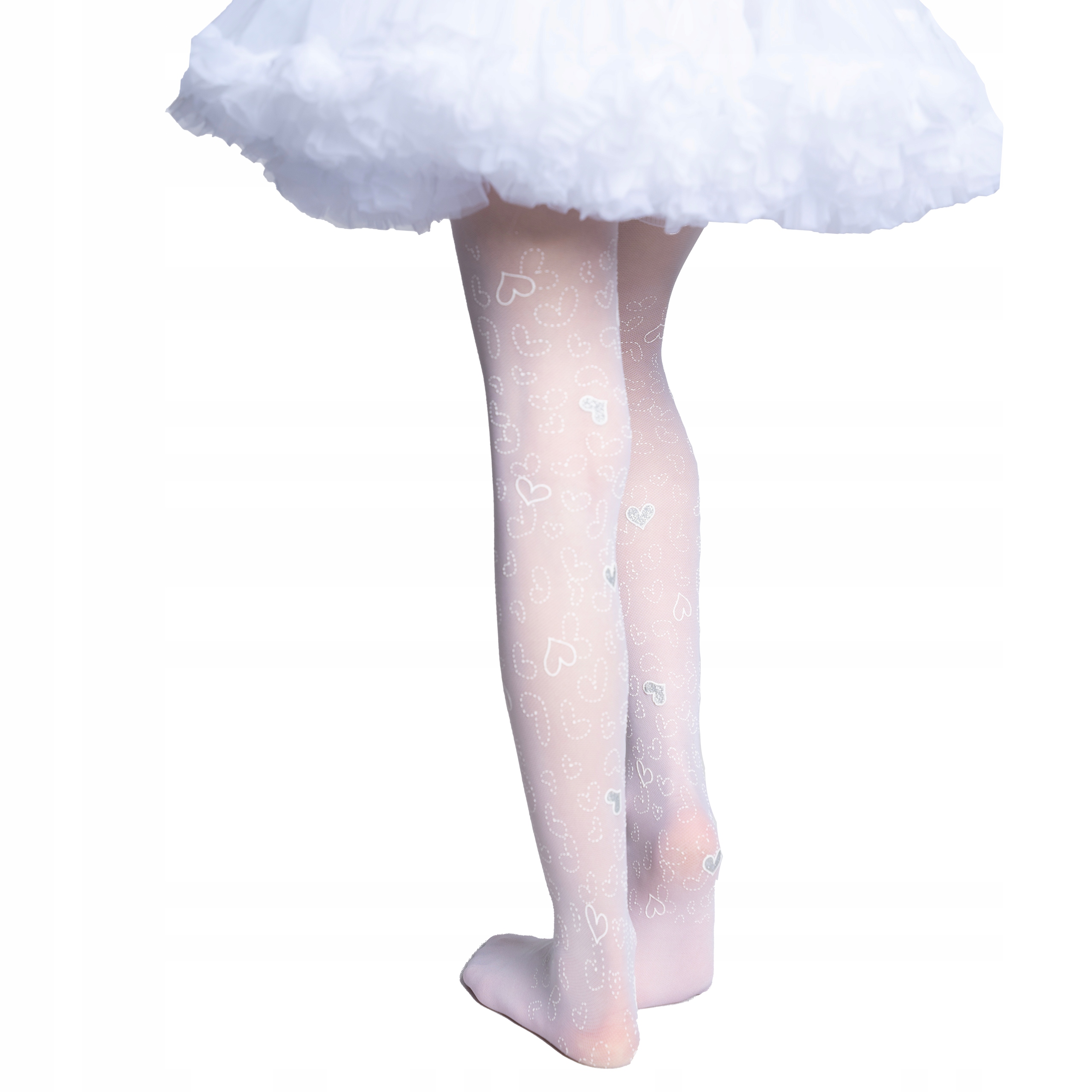 Rajstopy BIAŁE dziewczęce KOMUNIJNE z wzorem SUPER JAKOŚĆ Materiał dominujący poliamid