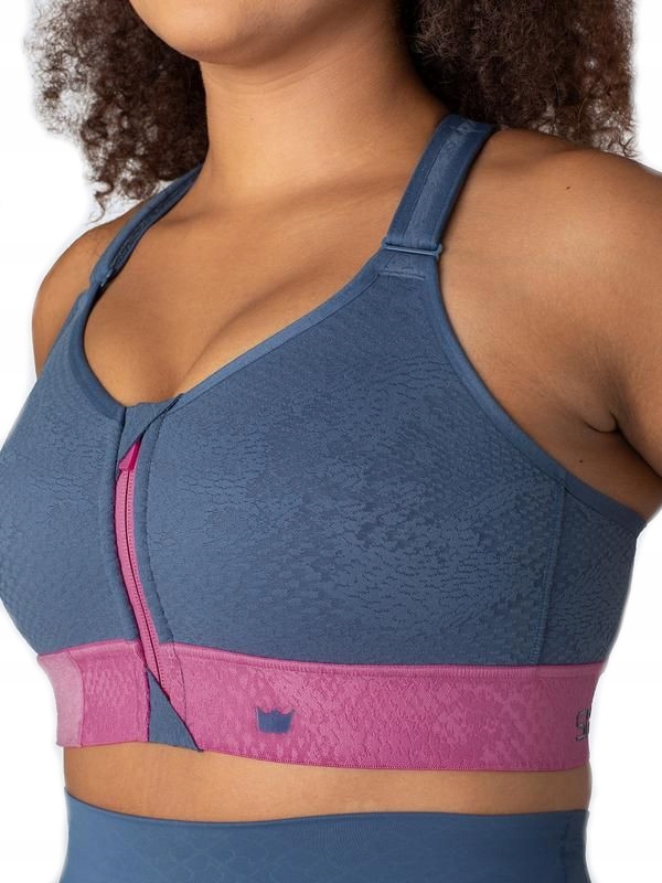 Biustonosz Sportowy Shefit Niebieski Róż Regulowany 3XL Siłownia Trening