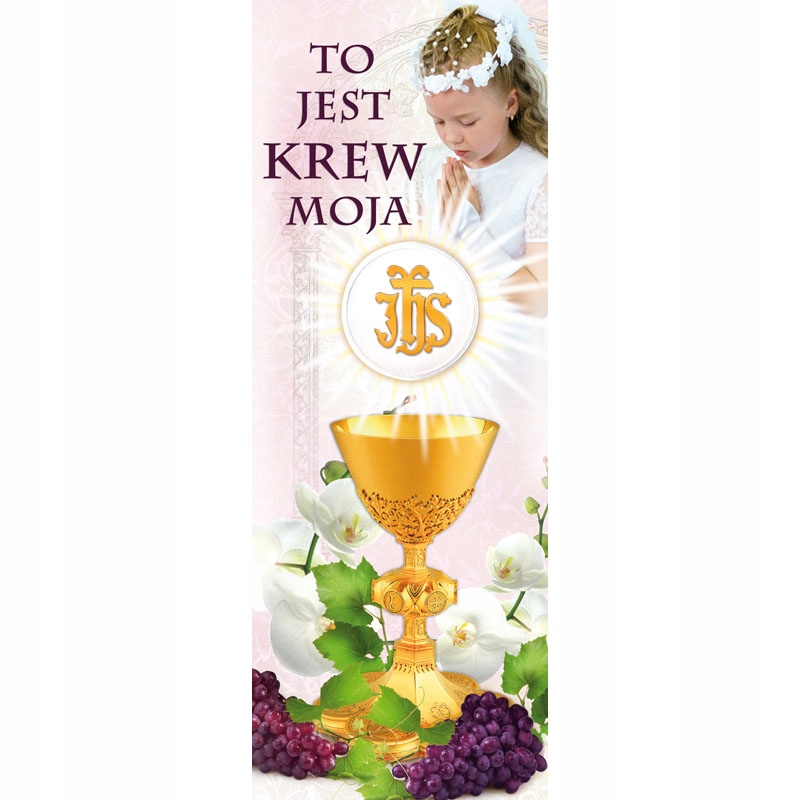 Dekorativní banner První Svaté Přijímání Boží tělo 74 x 200 cm
