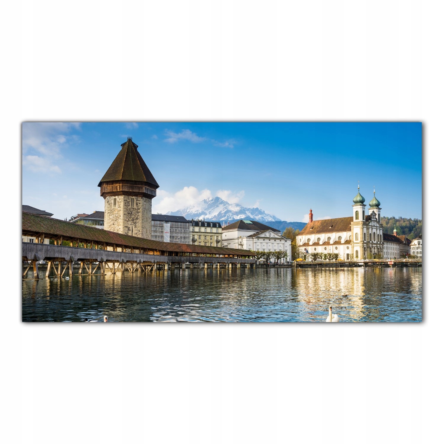 

Hartowany Obraz Szklany Most Jezioro Natura 100x50