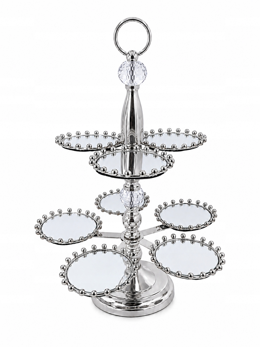 Patera na sladký stôl Candy Bar Ovocie Torta 2 horizontálna JX-507 strieborná