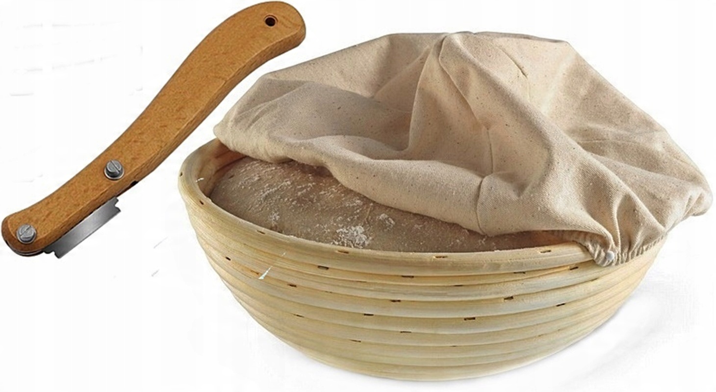 

Koszyk Rattan Forma Do Wyrastania Chleba 23cm+ Nóż