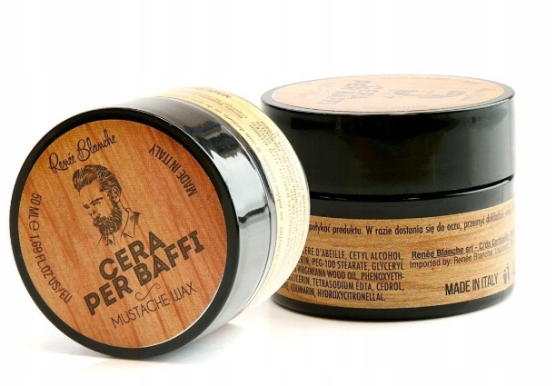 WOSK DO BRODY I WĄSÓW Renee Blanche Mustache Wax Opakowanie butelka z pompką