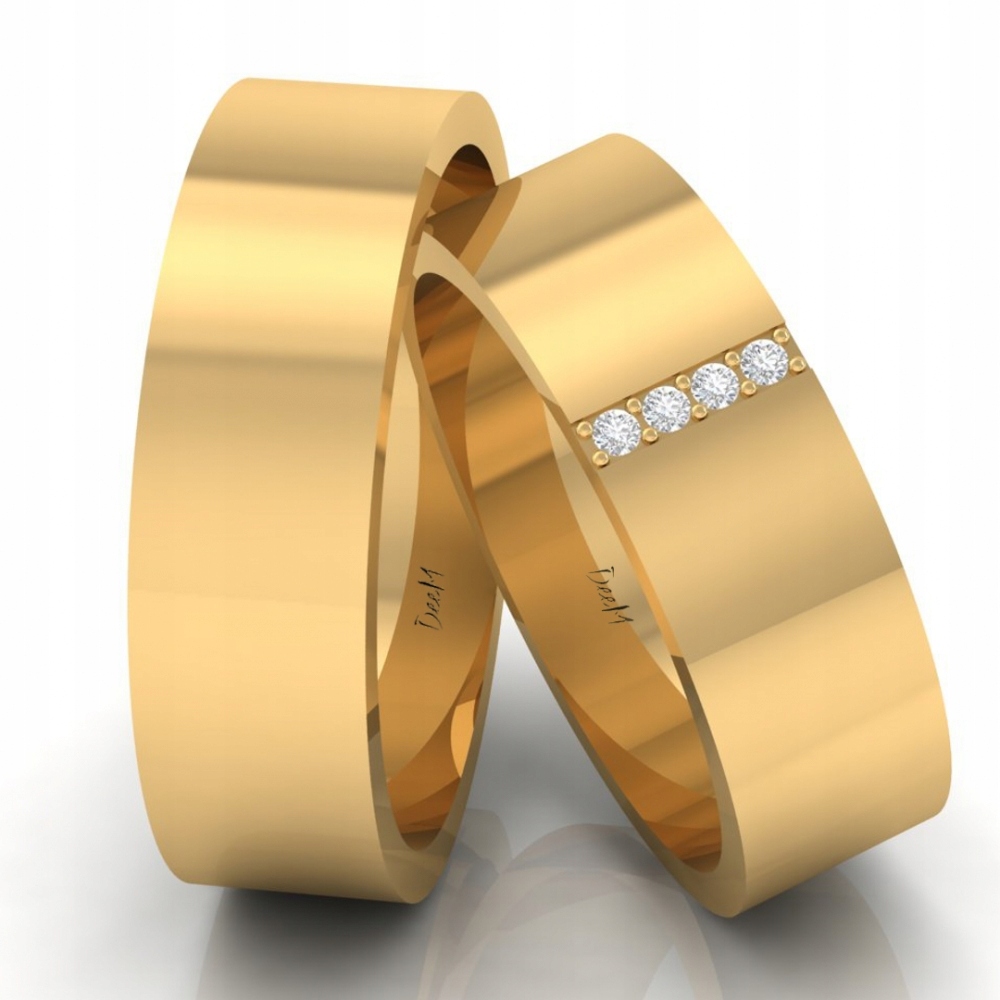 KLASYCZNE OBRĄCZKI Z CYRKONIAMI SZEROKIE 5mm POLER