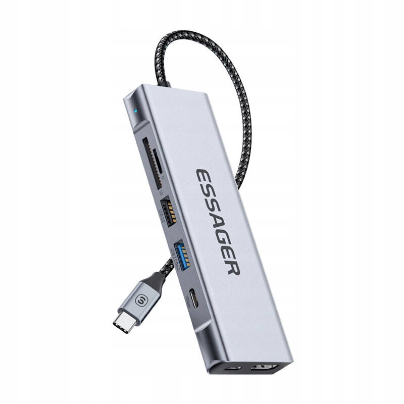 Essager Hub Usb-c Stacja Dokująca Ssd M.2 NVMe Sata Hdmi 4K Pd 100W Sd/tf