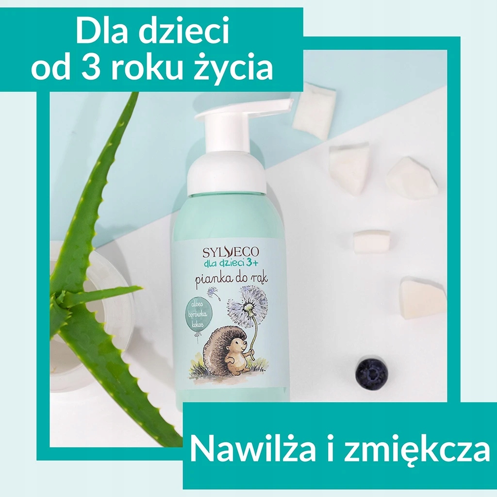 SYLVECO dla dzieci 3+ Pianka do Rąk ZIELONA, Łagodne Mycie i Ochrona 290 ml Opakowanie butelka z pompką