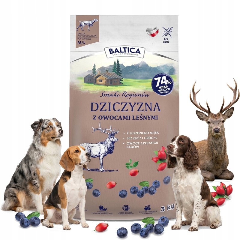 Baltica Smaki Regionów Dziczyzna Z Owocami Leśnymi Dla Srednich Ras M/L 3kg