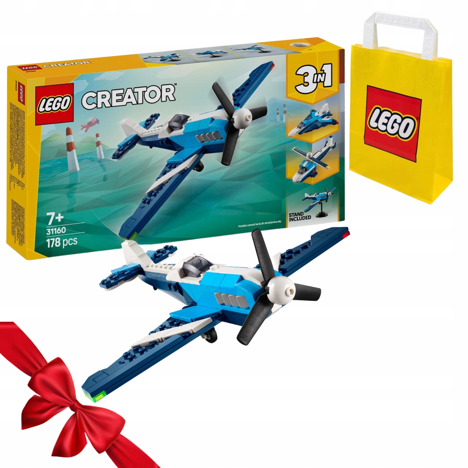Zestaw Klocków Lego Creator 3 W 1 Statek Powietrzny Samolot Wyścigowy 31160