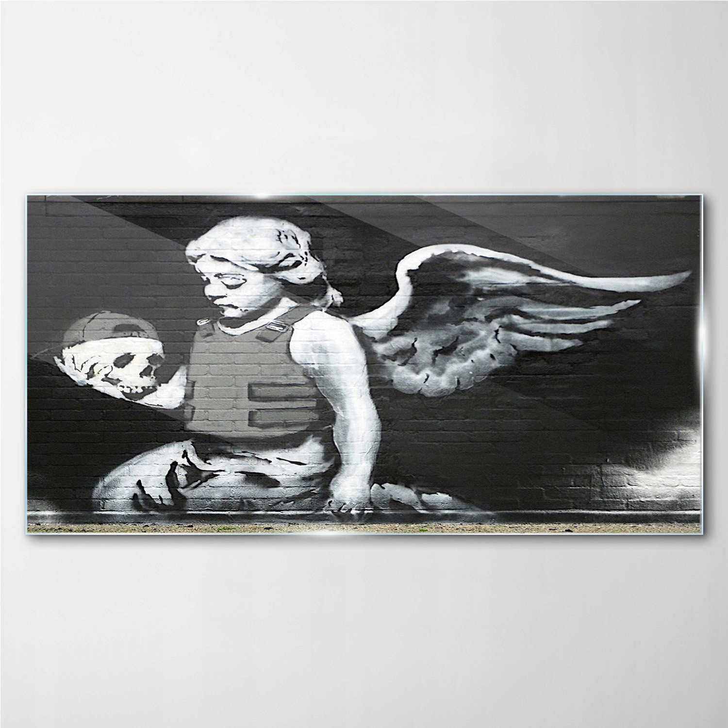 

Foto-obraz szklany Anioł zbroja Banksy 140x70 cm