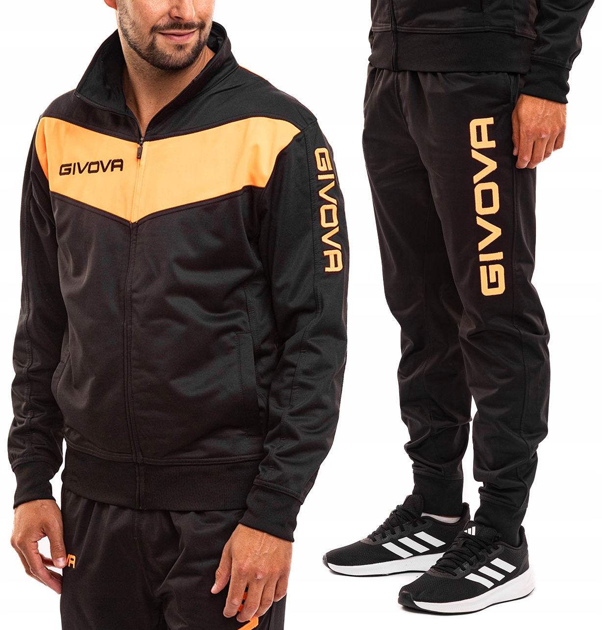 Souprava Teplákovka Givova Sportovní Tréninková Sada Mikina Kalhoty vel L