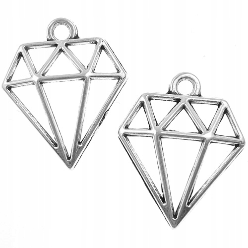 Zawieszka Diament Diamenty Srebrne 19MM 6SZT