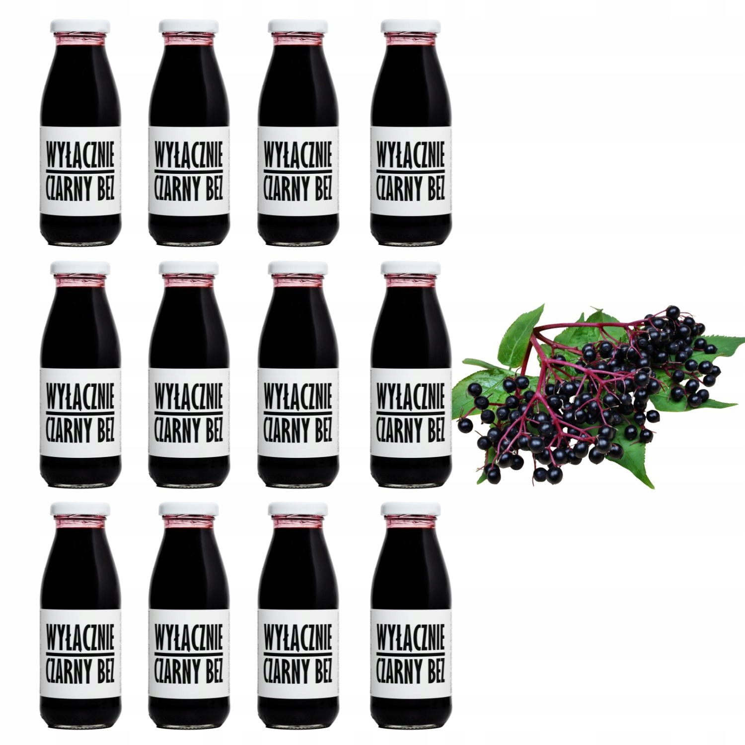 sok czarny bez 100% tłoczony z czarnego bzu 12x250ml na zdrowie bez cukru