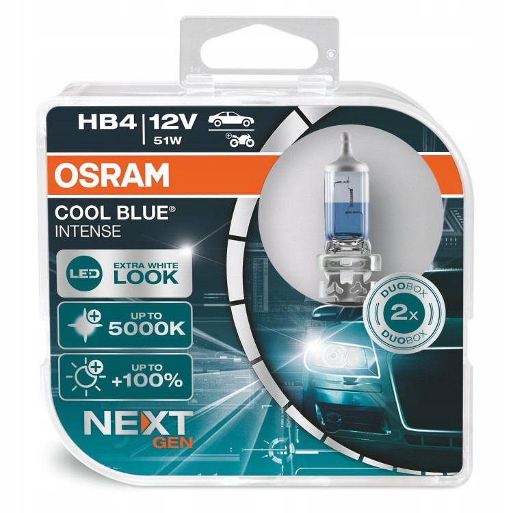ŻARÓWKI OSRAM COOL BLUE INTENSE NEXTGEN HB4 2SZT.
