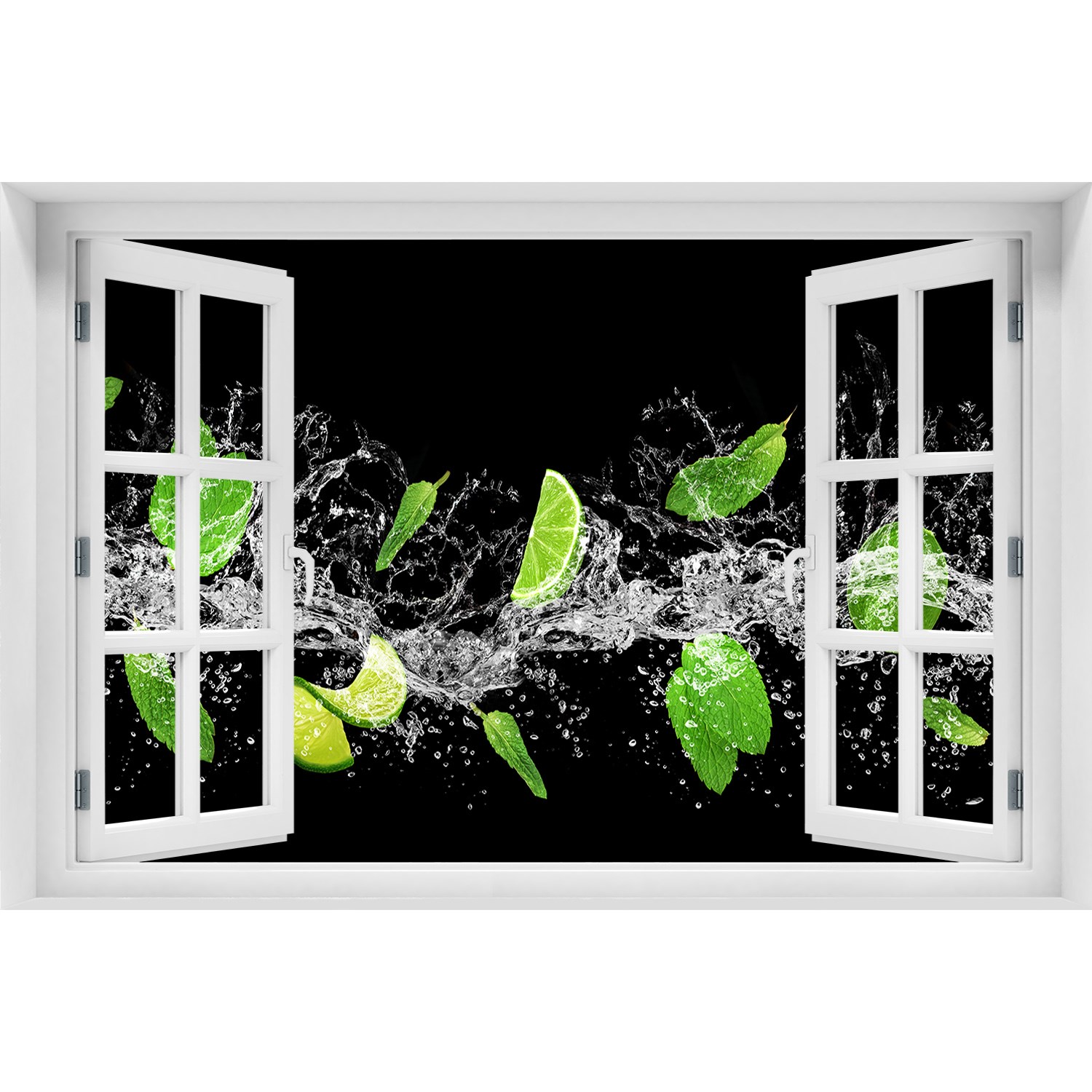 

3D Okno samoprzylepne Limonka z miętą 120x80