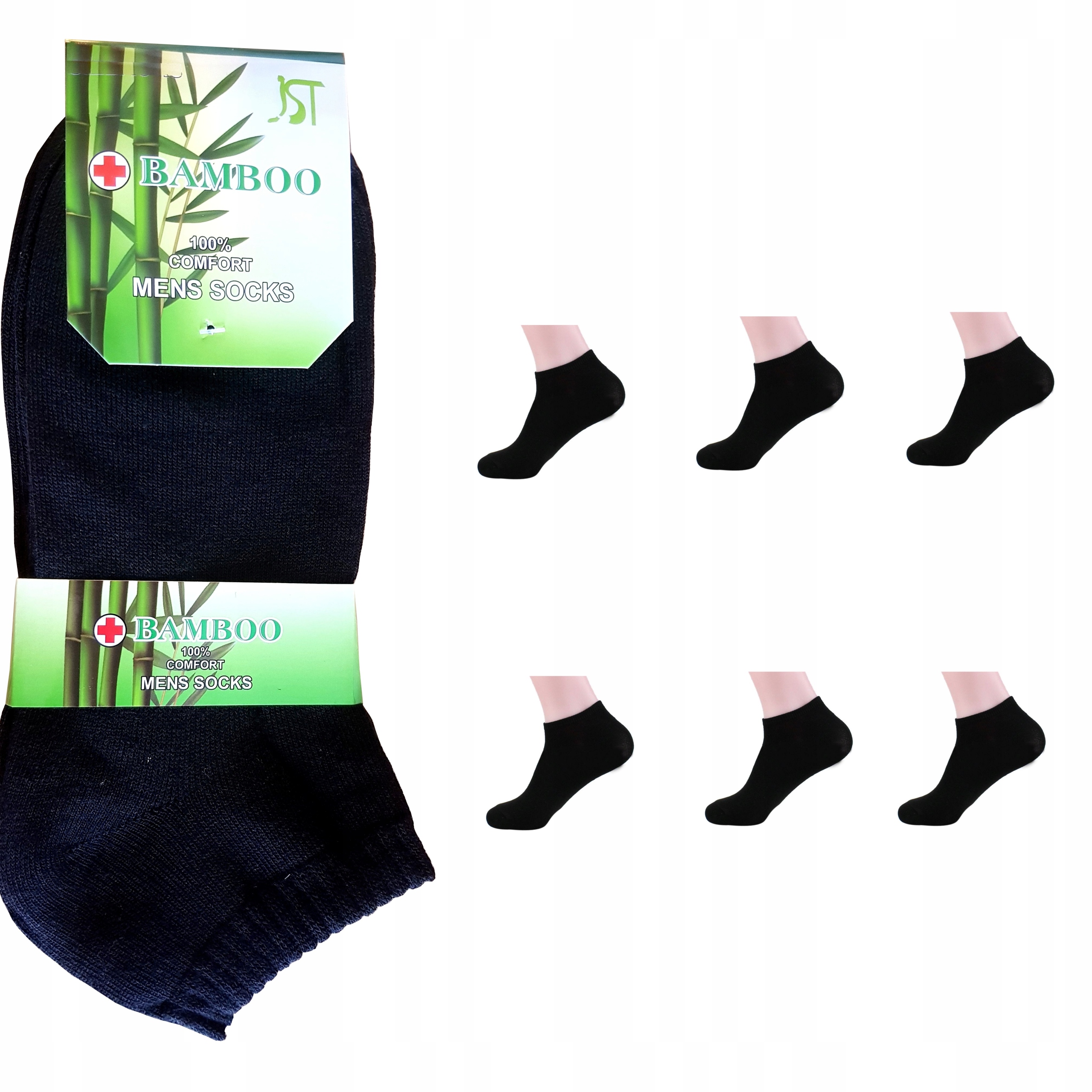 

6 x Męskie Stopki Bambusowe Skarpetki 40-43 Kolory