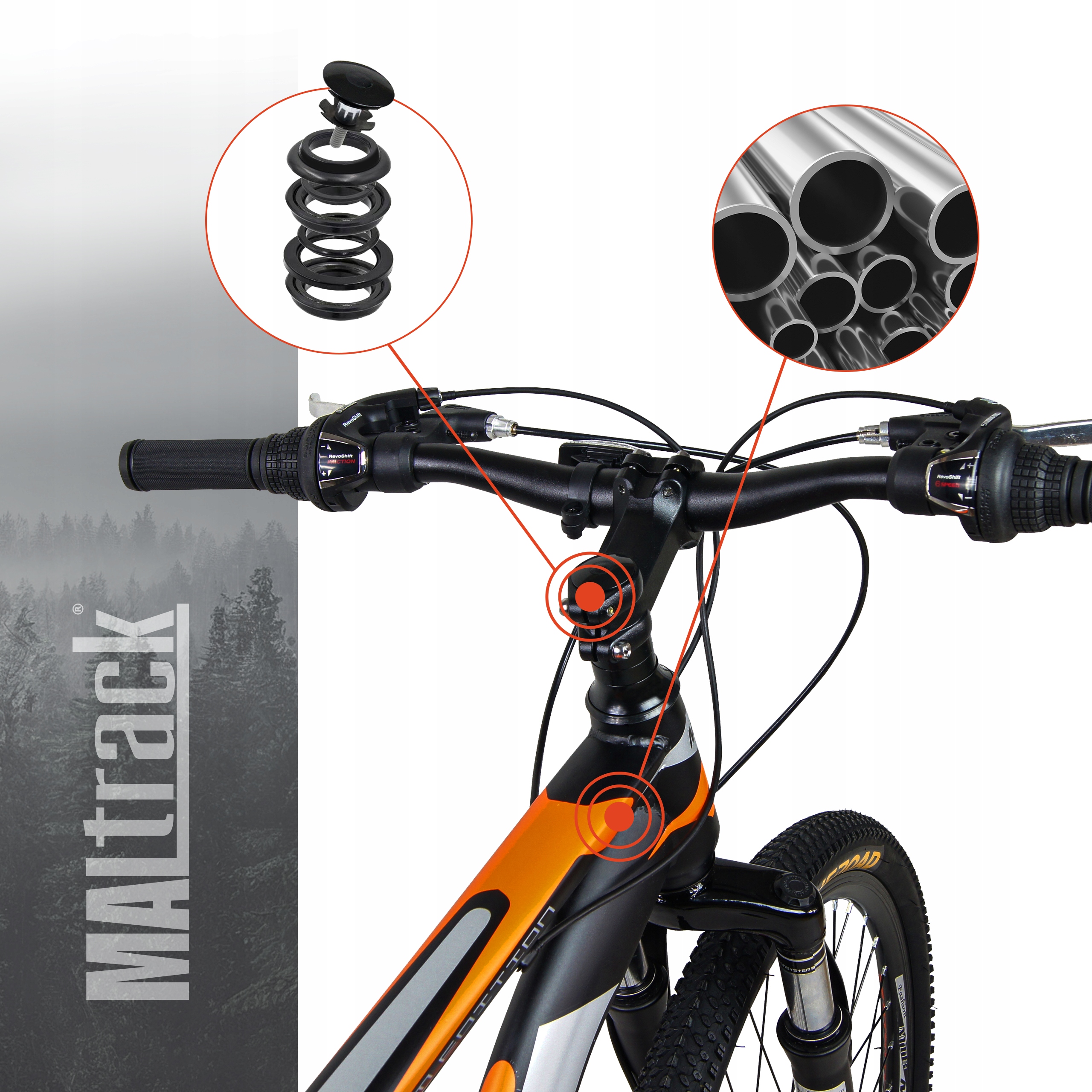 ROWER GÓRSKI MTB 26" SHIMANO 18 BIEGÓW HAMULCE TARCZOWE STALOWA RAMA 18,5" Liczba biegów 18