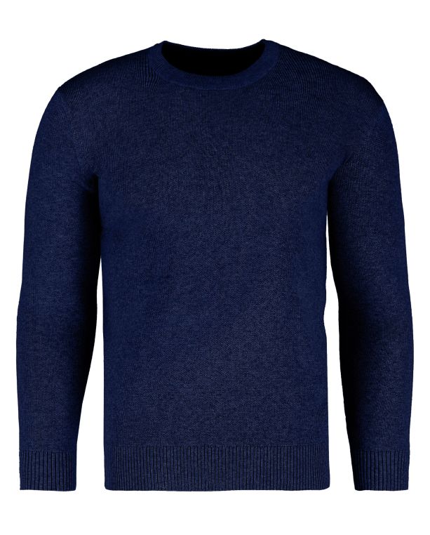 Tmavě modrý pánský klasický bavlněný svetr Volcano S-rayan L
