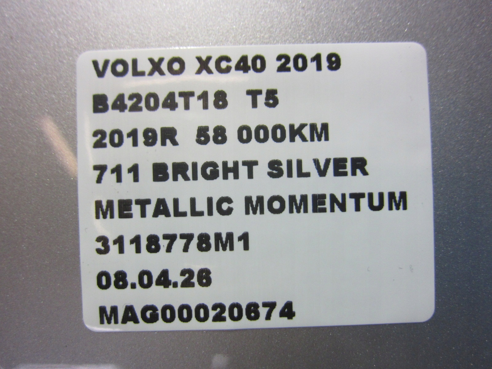 VOLVO XC40 front right complete door right front silver 711 XC 40
