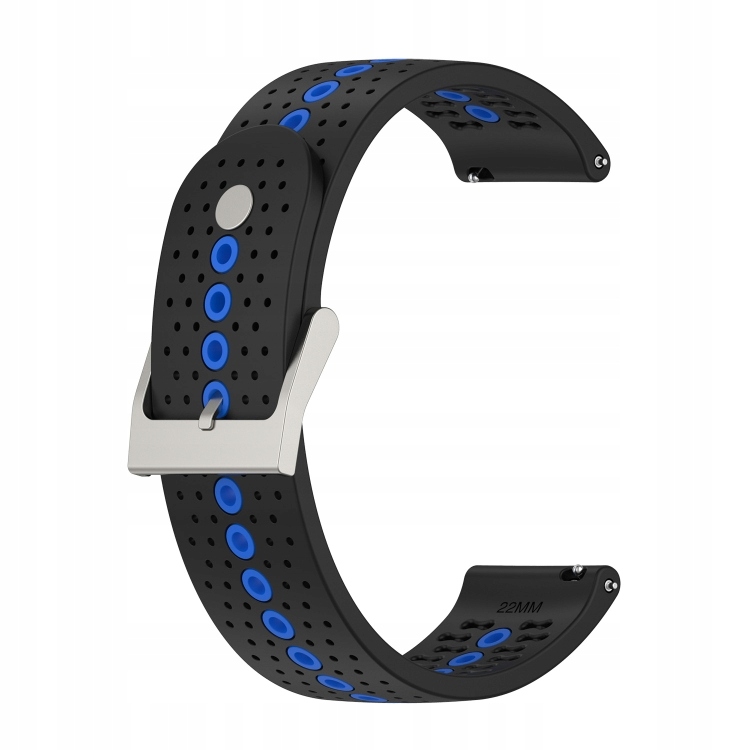 For Suunto 9 Peak Colorful Hole Silicone Strap Black Blue