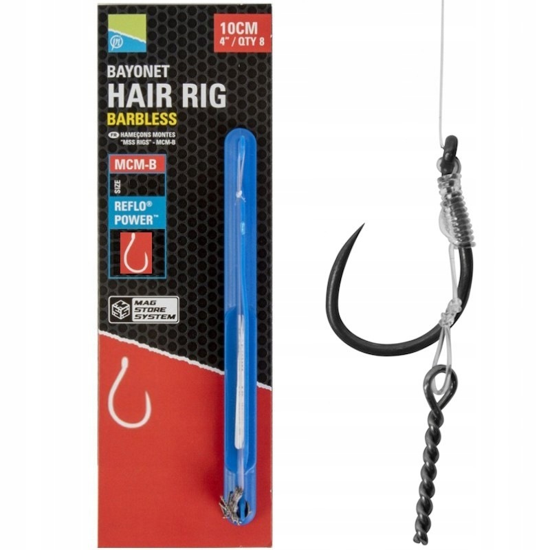 Przypony Z Bagnetem Preston Mcm-b 4 10cm roz.14 0.19mm Mag Store Hair 8szt.