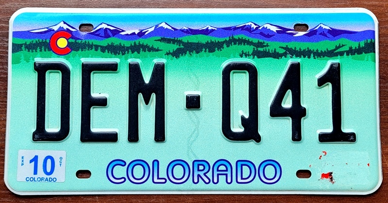 Colorado - tablica rejestracyjna z USA