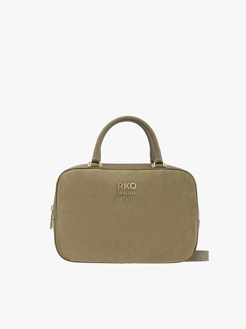 Ryłko Oliwkowa torebka bowling bag nowoczesny fason mała