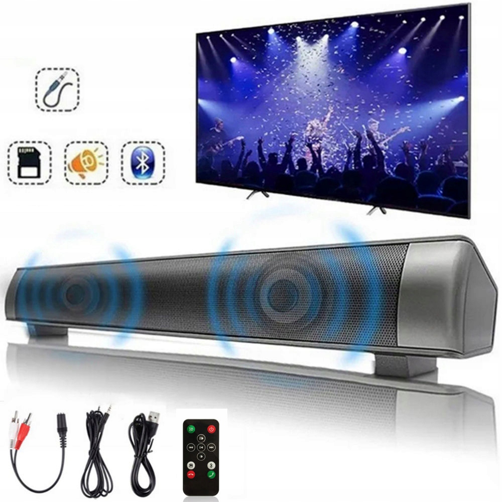 Bluetooth Reproduktory Soundbar Pro Notebook Usb Mini Jack 3,5 MM Aux Rca S Dálkovým Ovládáním