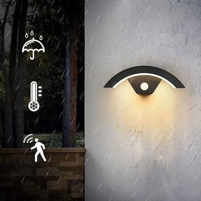 18W Venkovní nástěnné svítidlo Led Fasádní lampa Zahradní pohybový senzor IP65