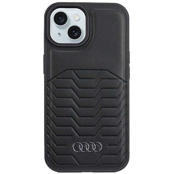 Audi Synthetic Leather MagSafe pouzdro na iPhone 15 14 13 6.1", černé