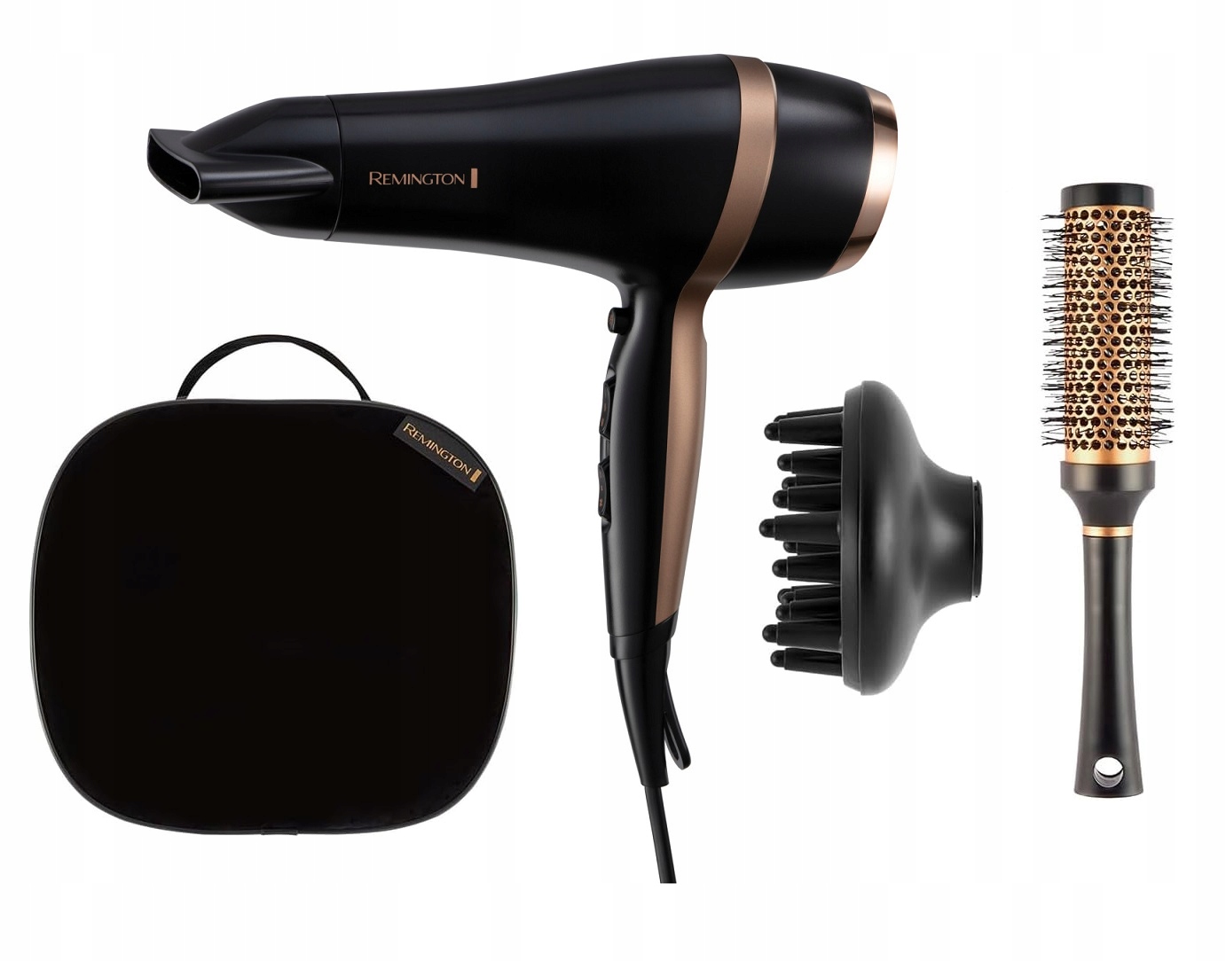 Suszarka Do Włosów Remington Zestaw Szczotka Jonizacja Regulacja D6960GP