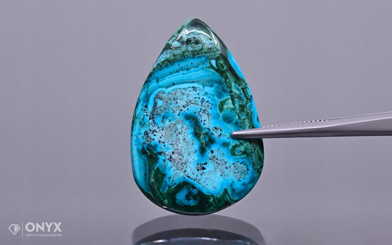 Chryzokola kabošon slza 38x26 mm