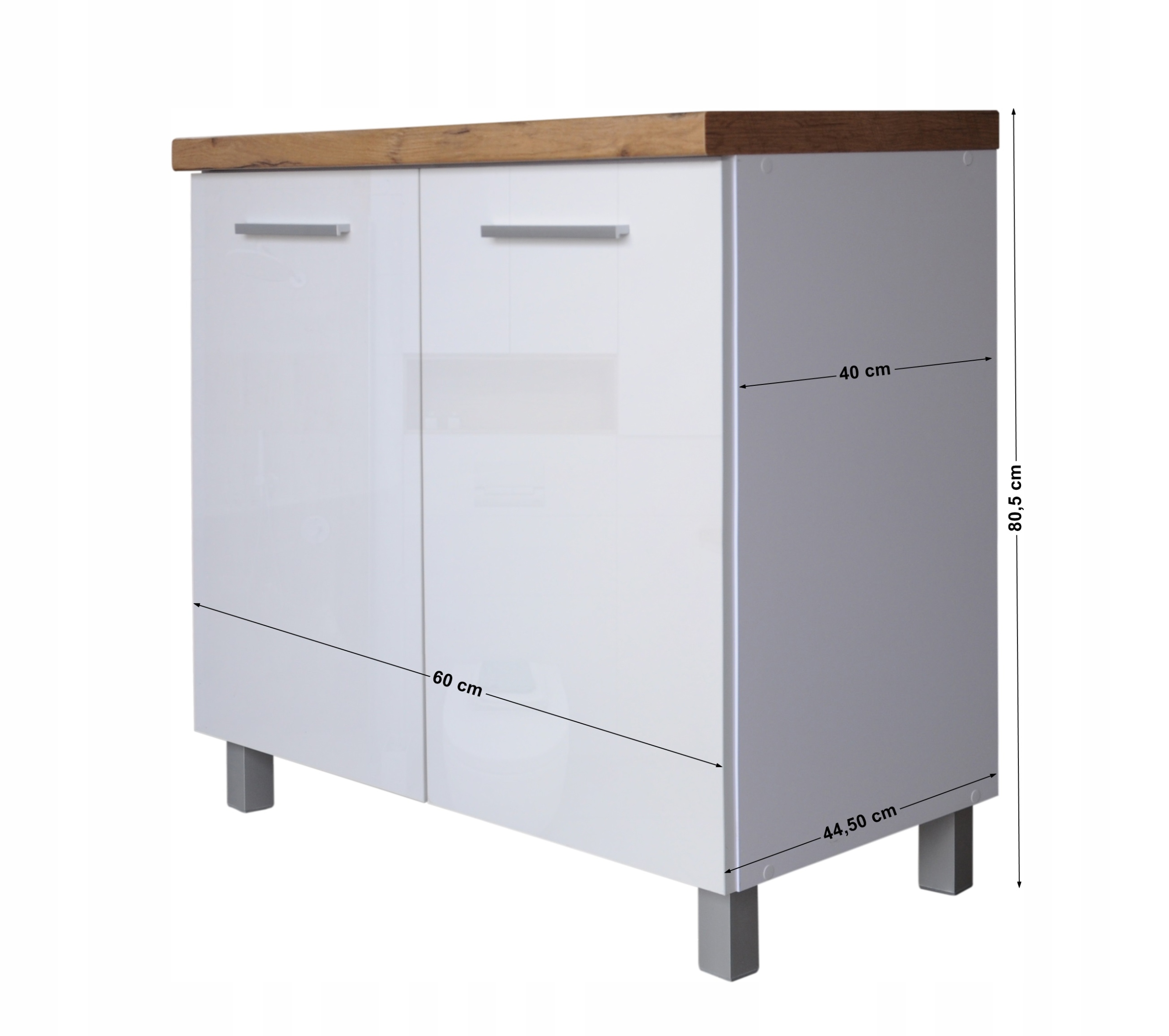 Szafka łazienkowa pod umywalkę 60 połysk Materiał Płyta laminowana