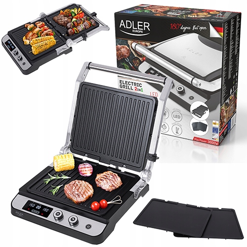 Elektrický Rozkládací Gril Na Sendviče Panini 3000 W Led Displej