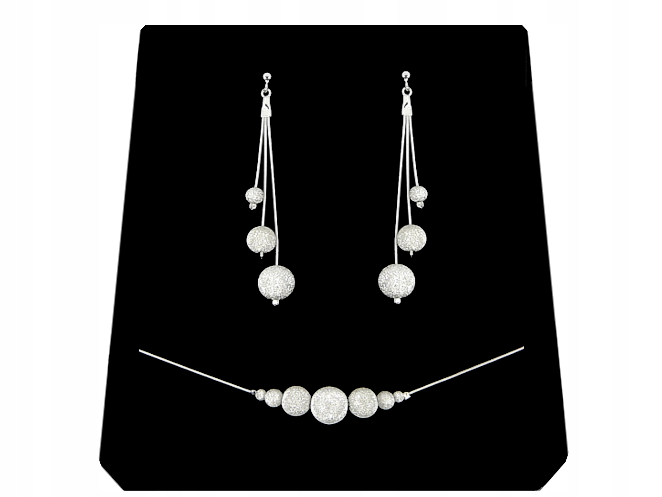 

Srebrny Komplet Kulki Diamentowane srebro 925