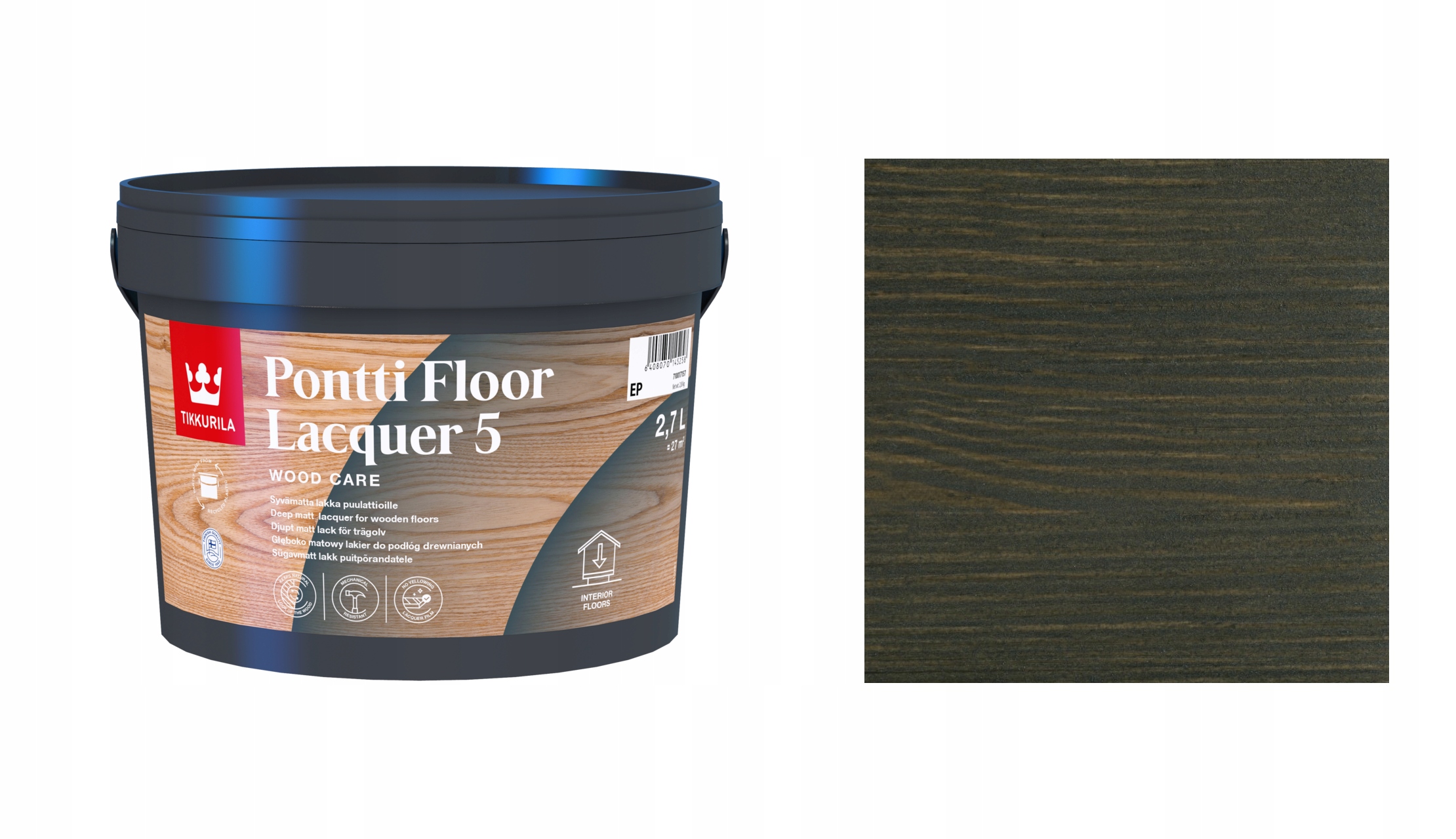 Tikkurila Pontti Floor Lacquer 5 2,7L 5078 Kataja Lakier Do Podłóg