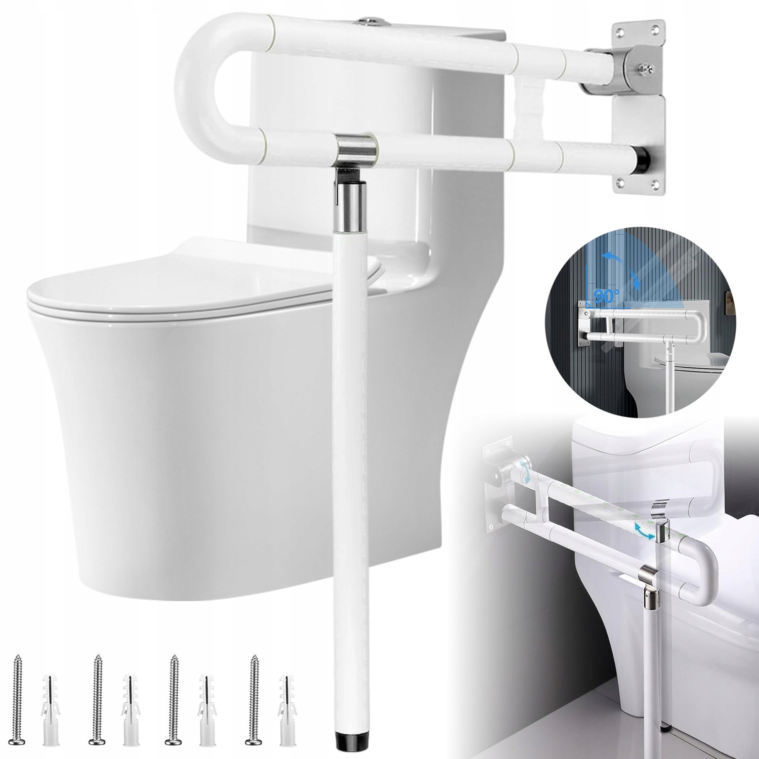 Uchwyt Składany Dla Niepełnosprawnych, Osób Starszych Uchylny Z Nogą