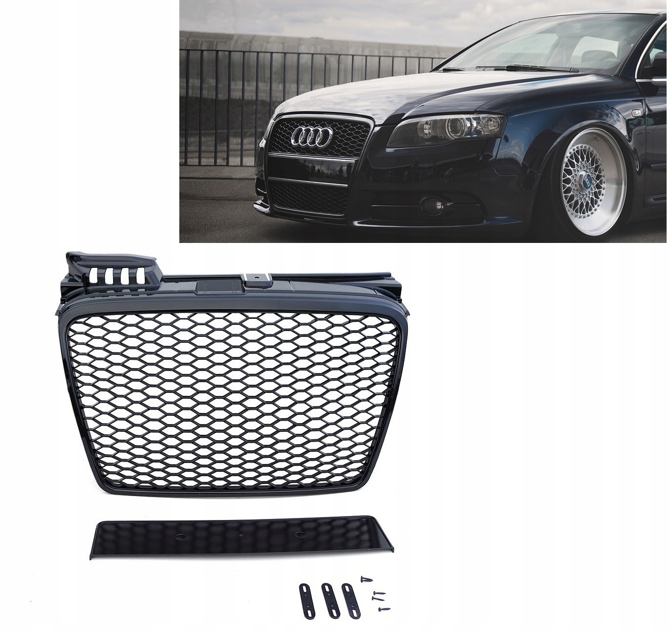 Audi A4 B7 04-08 Gril Grilla atrapa Rs Look Lesk